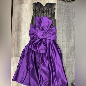 Elegant Purple Strapless Gown